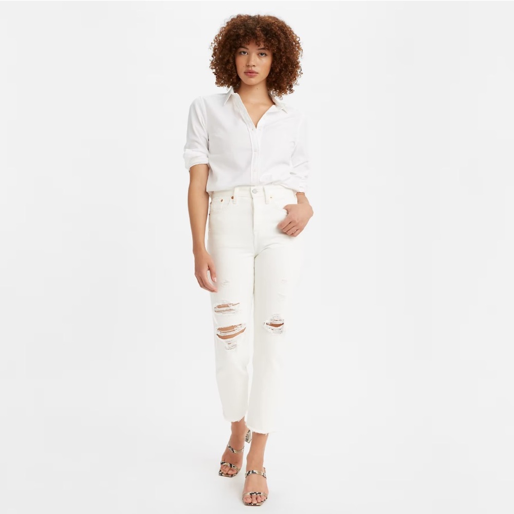Levi’s Wedgie Straight White Denim Jeans